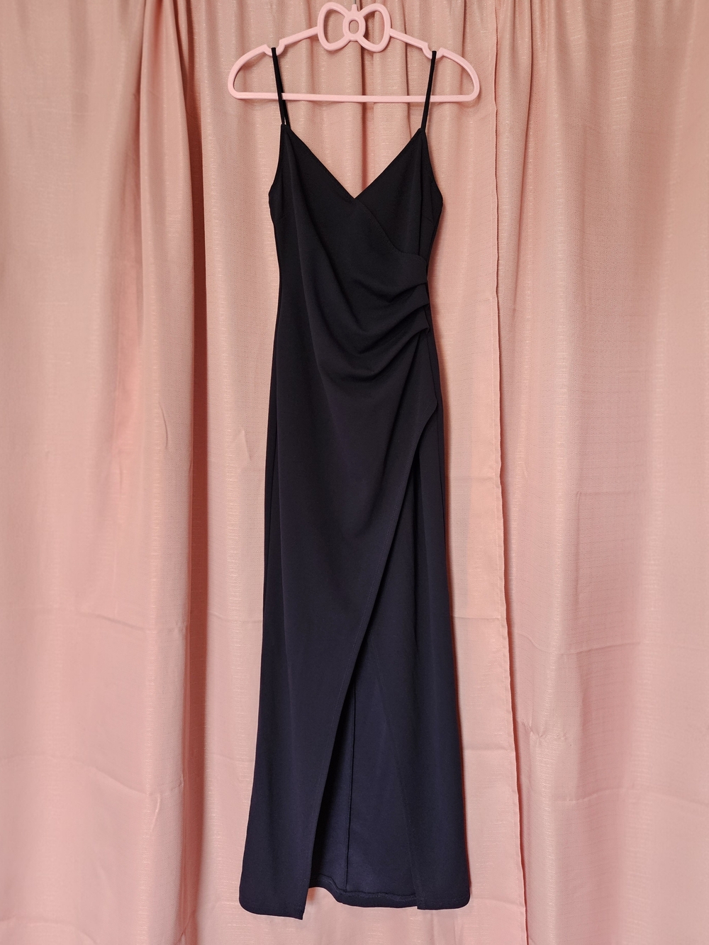 Lulu's Sweetest Admirer Navy Blue Ruched Surplice Maxi Slip Dress - Picture 2 of 13